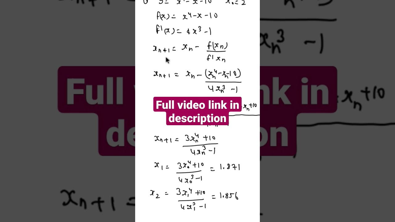 Newton Raphson Method Math