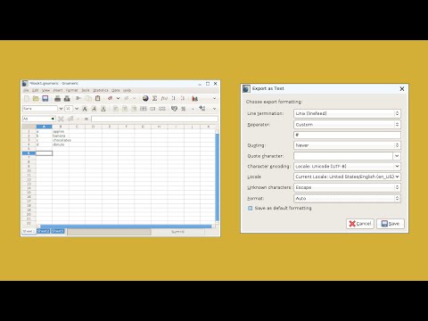 Using Gnumeric Spreadsheet Program to Save File with any Custom Delimiter on Xenial Puppy Linux 7.5