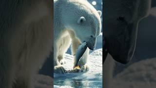 Poler Bear Hunting in Snow King of the Arctic #foryou #icebear #whitebear #wildlife #fypシ #birds