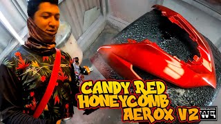 Candy Red Honeycomb Aerox v2