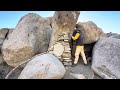 Solo Survival in a Hidden Rock Cave | Fire, Shelter &amp; Mountain Storm 🏕️🔥🏔️