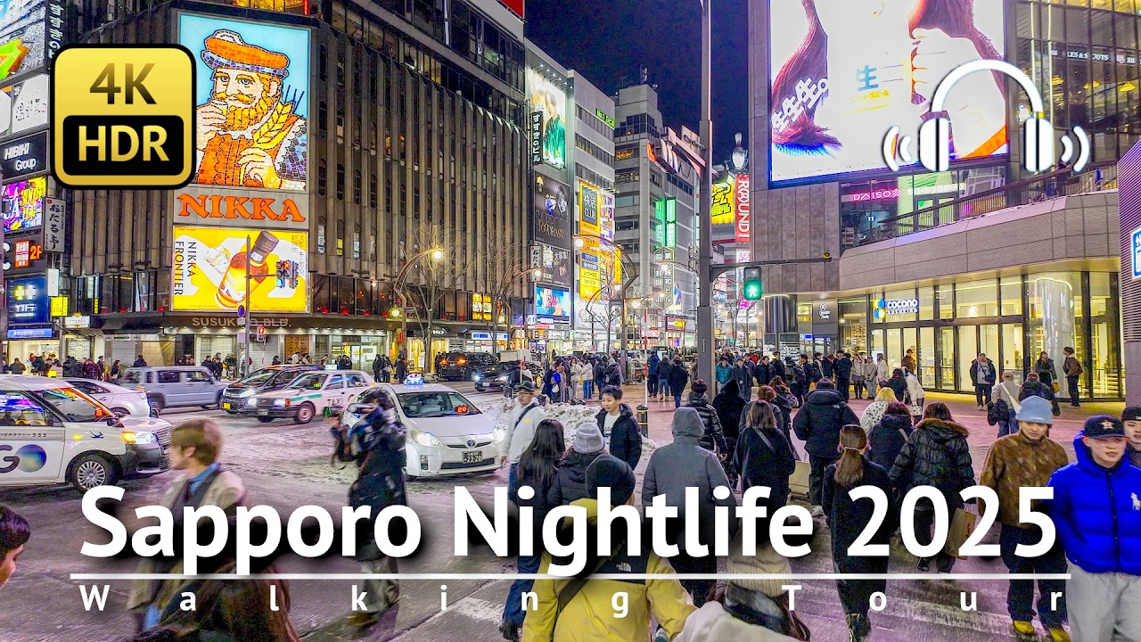 Sapporo Nightlife in Susukino 2025 Walking Tour [4K/HDR/Binaural]