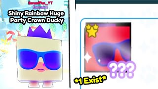 🥳GOT *NEW* SHINY RAINBOW HUGE PARTY CROWN DUCKY in Pet Simulator X