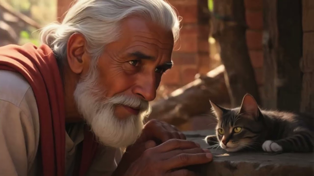 The Scared Old Man and the Sick Cat | Moral Story