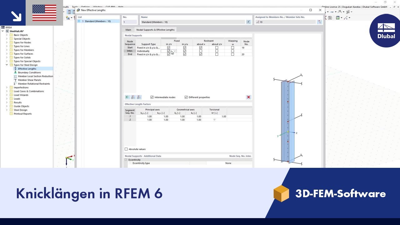[EN] Knicklängen in RFEM 6 - YouTube