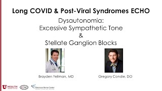 Long COVID & Post-Viral Syndromes ECHO: Excessive Sympathetic Tone & Stellate Ganglion Blocks