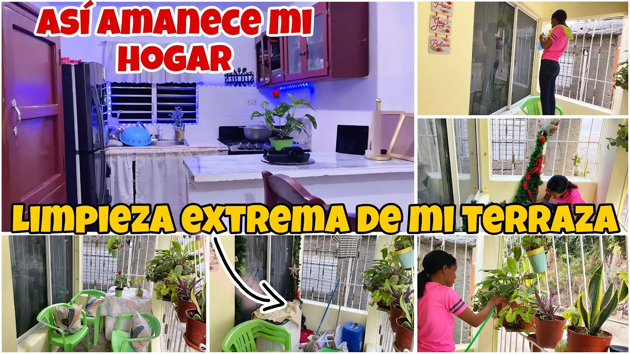Mi rutina de tarde: limpieza profunda de mi terraza y del frente de la 🏡 para que amanezca limpia 🧹 