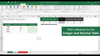 Round up numbers with ROUNDUP function in Excel