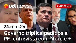 UOL News 1ª Edição com Fabíola Cidral, Sergio Moro, Tales, Raquel Landim e Madeleine | 24/05/24