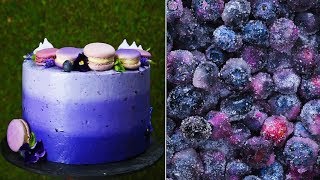 2 hacks, one amazing ombre blueberry cake! | Easy Homemade Cake Decoration Ideas by So Yummy