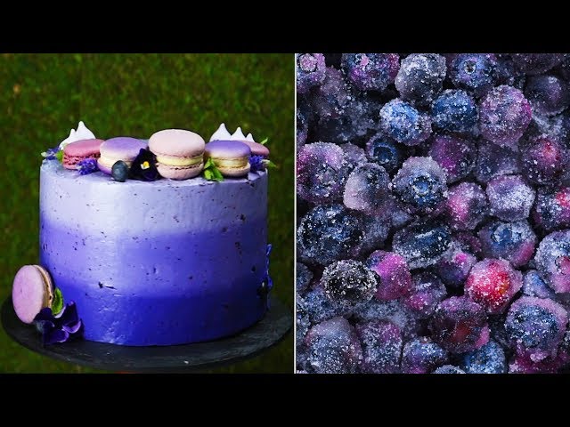 2 hacks, one amazing ombre blueberry cake! | Top Easy Homemade Cake Decoration ideas by So Yummy