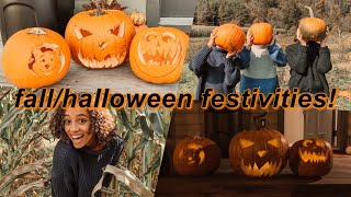 THE ULTIMATE FALL/HALLOWEEN VLOG: pumpkin picking, corn maze, & pumpkin carving!!