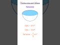 Surface Area and Volume | Mensuration | Hemisphere #surfaceareaandvolume #maths #youtube #shorts #yt