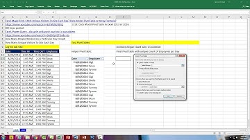 Excel Magic Trick 1319: Distinct/Unique Count with 1 Condition Using 2 PivotTables.
