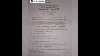 2022-23 Java Programming MSC 4th semester questions paper #questionpaper #mdu #shorts
