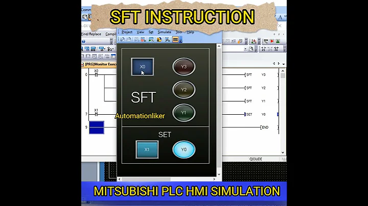 SFT instruction mitsubishi PLC GX works2 With HMI Simulation #shorts #plc #mitsubishi #shortvideo