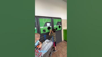 Teaching them how to recycle. #recycle #return #waterbottle #siblings #walmart #planet #shorts