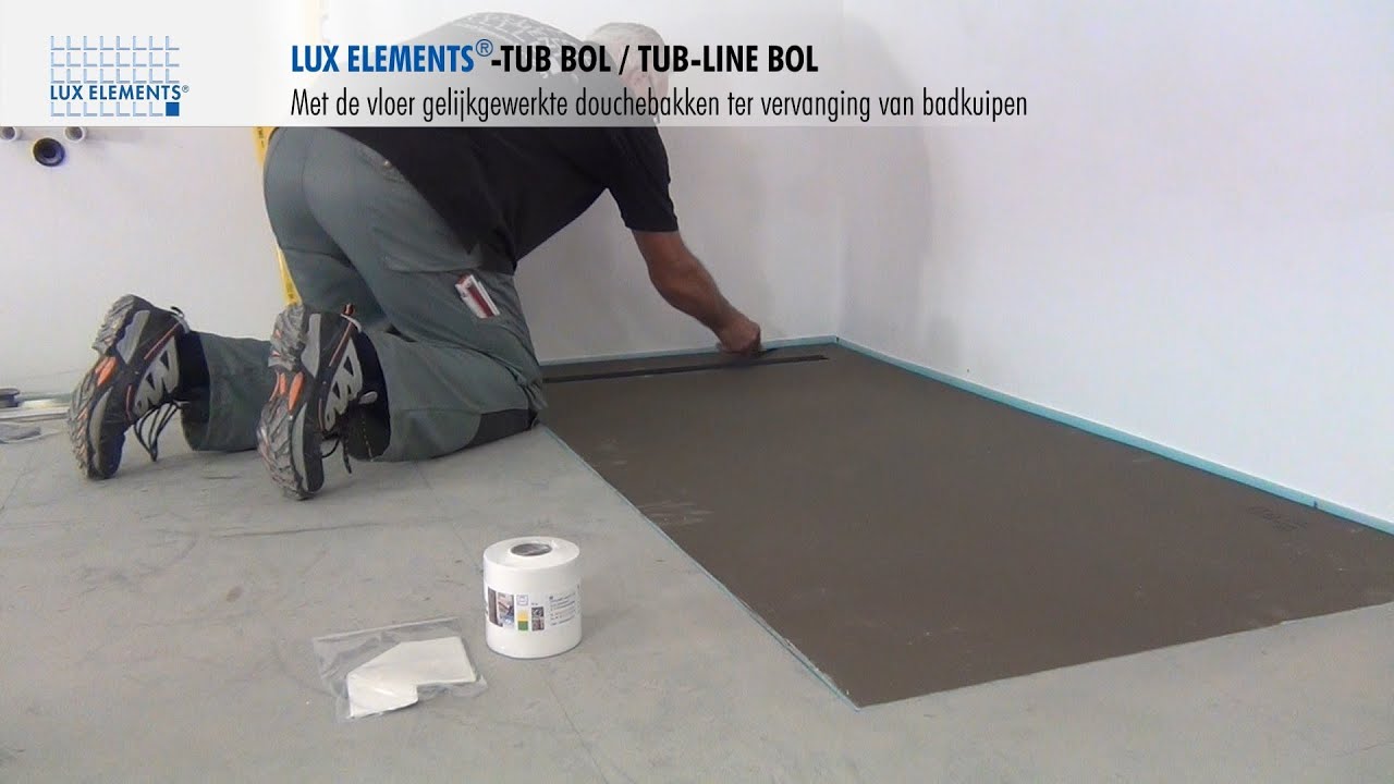 LUX ELEMENTS montage: Inloopdouche TUB-BOL ter vervanging van - - YouTube