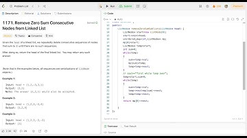 Remove Zero Sum Consecutive Nodes from Linked List (LeetCode 1171)