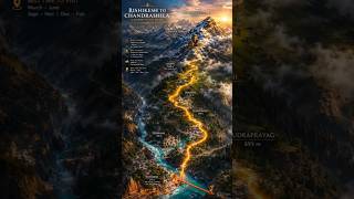 Rishikesh to Chandrashila 3d cinematic travel map 2026 #shortsfeed #tungnath #chandrashila #viral