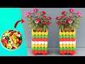 Beautiful Colorful Flower Pot Ideas From Recycled Plastic Bottle Caps