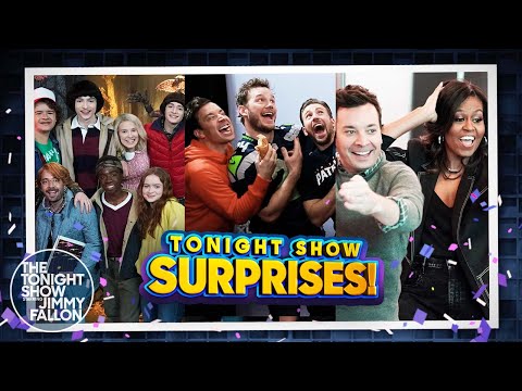 Tonight Show Surprises: The Cast of Stranger Things, Chris Pratt, Chris Evans & Michelle Obama