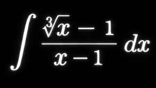 Nobody Taught You THIS u-Sub! Integrate (∛x−1)/(x−1) Like a Pro