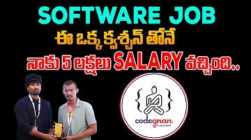 Codegnan : How Codegnan Helped Me Crack My First Job! | Software Job Interview Question | SumanTV CR