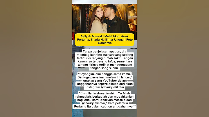 Aaliyah Massaid Melahirkan Anak Pertama, Thariq Halilintar Unggah Foto Romantis #thariqhalilintar