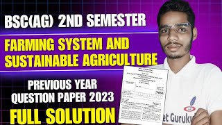 Farming System And Sustainable Agriculture| B.Sc. (Ag) 2nd sem. | Previous year question paper