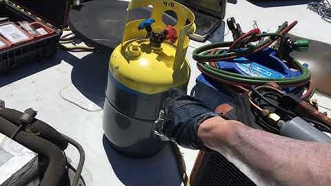 Adding A saddle tap fitting to recover refrigerant from the RV rooftop heat pump.  R410 Refrigerant￼