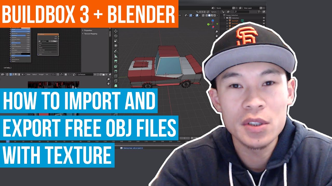 How To Import And Export Free 3d Obj File With Texture Using Blender 2 8 With Buildbox 3 Object Youtube