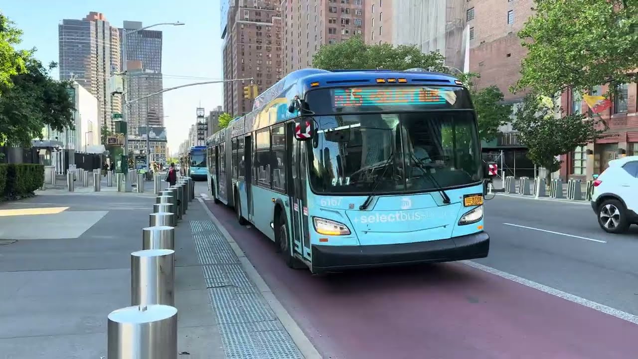 NYCT: New Flyer XD60# 6167 and 6196 and NovaBus LFSA on the M15