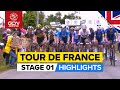 Tour de France Stage 1 Highlights | Crashes, Chaos & An Epic Final Climb!