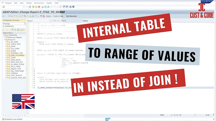 Copy Data from Internal Table to Range of Values - IN instead of JOIN [english]