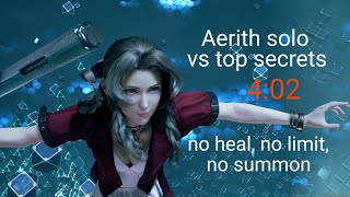 FINAL FANTASY VII REMAKE Aerith solo vs top secrets (4:02, no heal no limits no summon)