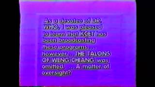 KCET Talkback, July 1989, Doctor Who