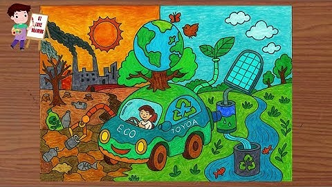 Vẽ tranh quốc tế Toyota - Chiếc ô tô mơ ước | Vẽ tranh ước mơ của em ô tô bảo vệ môi trường P7