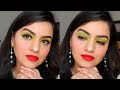 Christmas Party Makeup Look with Green Eyes