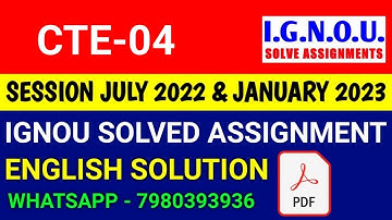 CTE-04 Solved Assignment 2023-24 English, CTE-04 Solved Assignment 23-24, CTE 4 Assignment