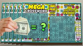 Mega Crossword Lottery Prize $75,000..Can We Win.. California Scratch Off Tickets