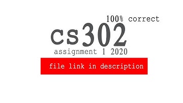 cs302 assignment no 1 solution 2020