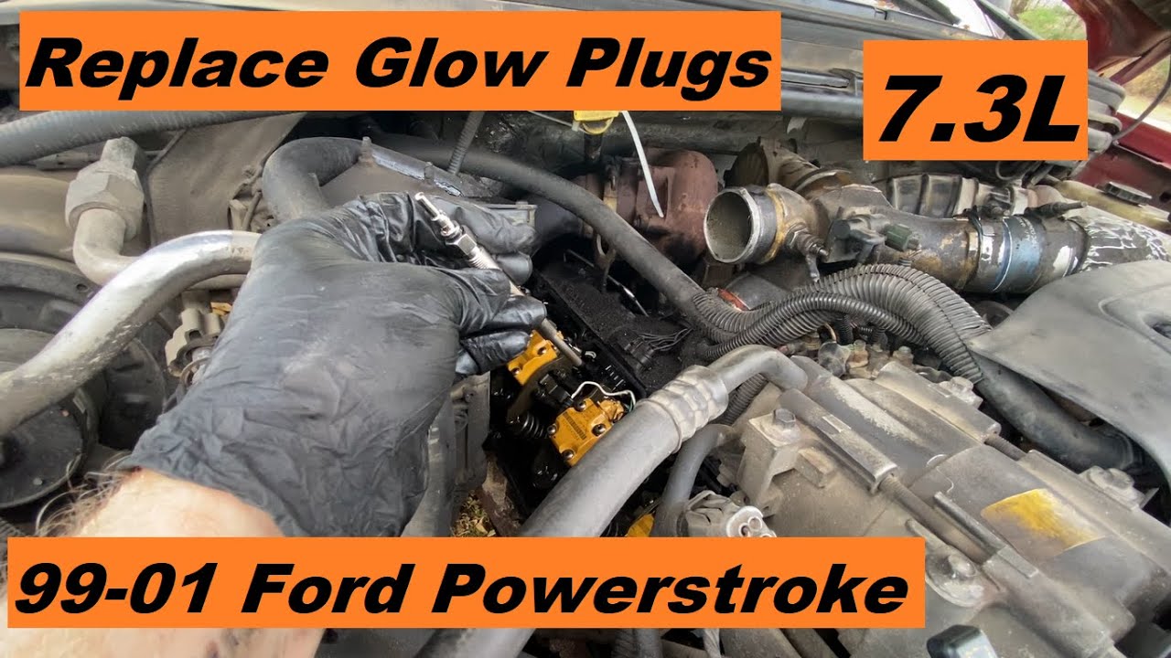 Replace Glow Plugs 7.3 Diesel Ford Super Duty Powerstoke 99 00 01 02 03 1999 2000 2001 2002 2003