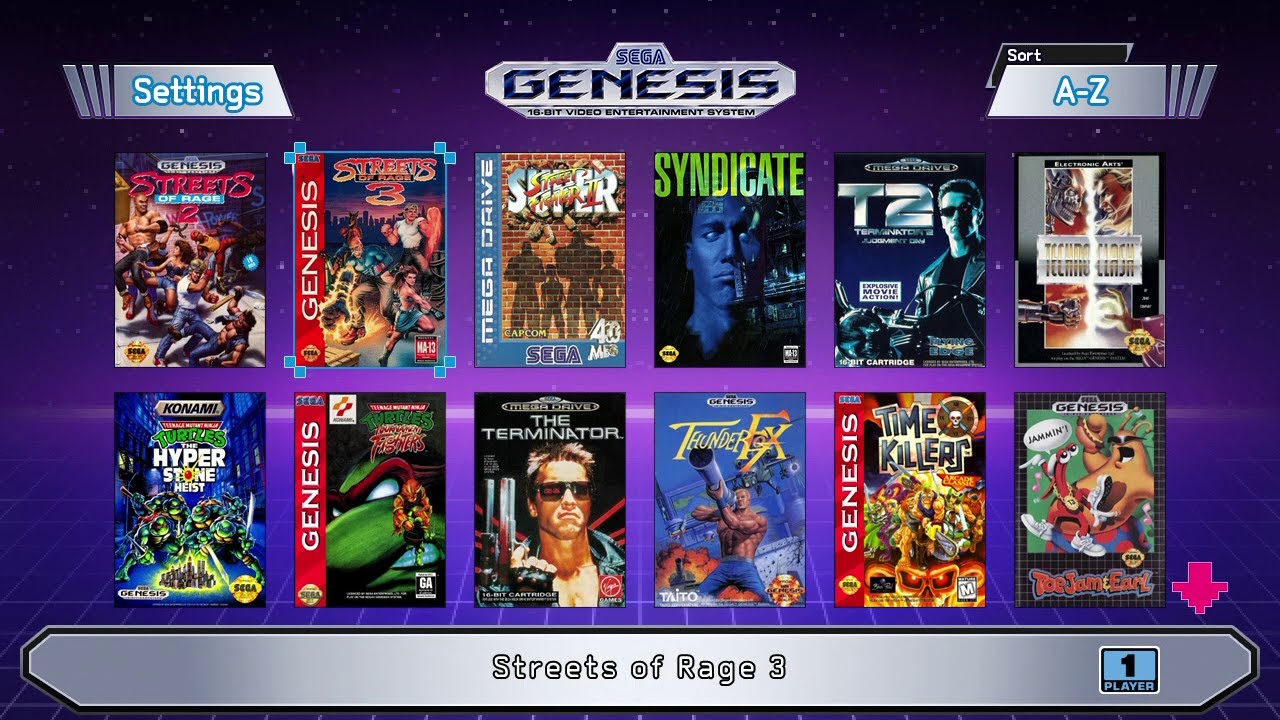 Menu Screen in Sega Mega Drive (Genesis) Mini - YouTube