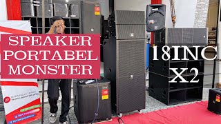 SPEAKER PORTABEL MONSTER 18INC X2 PLUS LINE ARRAY Krezt Pro Beast 218