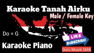Karaoke Piano Tanah Airku - Ibu Soed ( do = G ) || Karaoke Akustik
