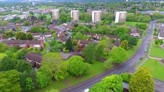 Kings Norton, Birmingham, UK. Drone footage of Hawkesley, Primrose, Pool Farm etc