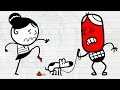 Youtube Thumbnail Pencilmate's Got a Bad Dog! -in- CATS & DOGS - Pencilmation Compilation