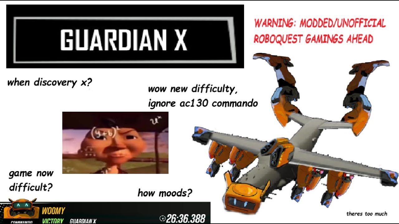Roboquest Mods Guardian X New Difficulty Gameplay On Commando Class - (read desc for mod info)