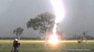 Photographer almost hit by Lightning